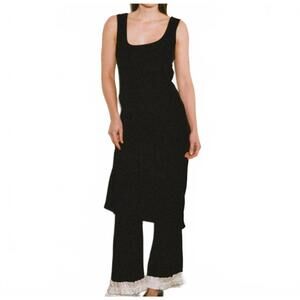 NEW HAI leo velvet trousers in black & ivory